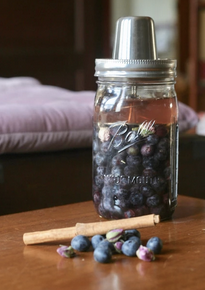 Fermented Blueberries with Rose Buds