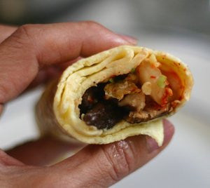 Kimchi & Mushroom Breakfast Wrap (Paleo, Vegetarian, Yummio)