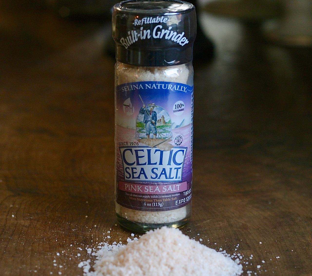 Celtic Pink Sea Salt - 4 oz. with Grinder - Kraut Source